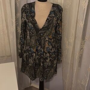 free people paisley flowy dress size medium